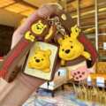 Novo Winnie the Pooh chaveiro bonito urso donut saco de batata frita pingente carro chaveiro pequeno presente 2