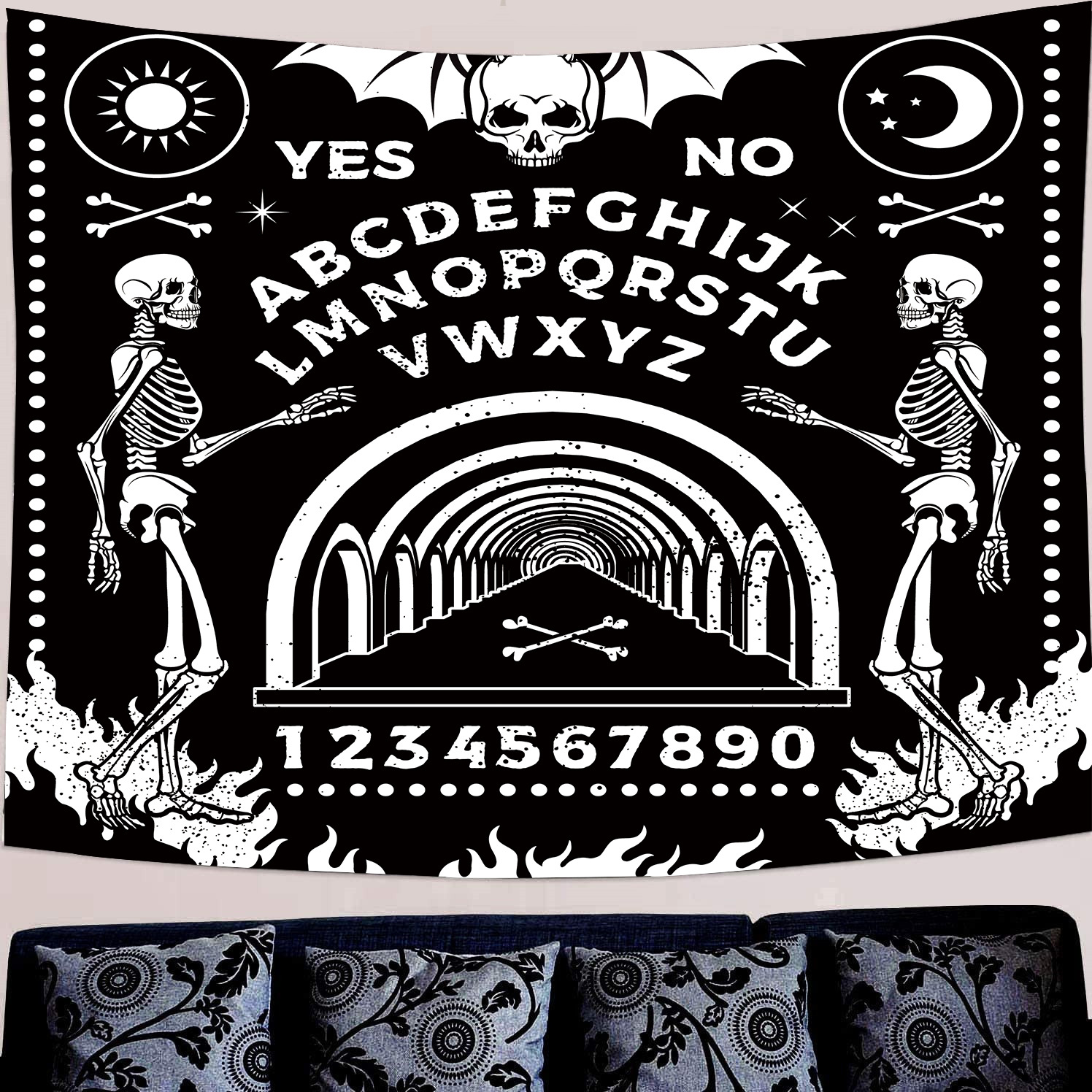 Manufactor Supplying Amazon wish sunlight Moon star Tapestries Skull letter Valance decorate