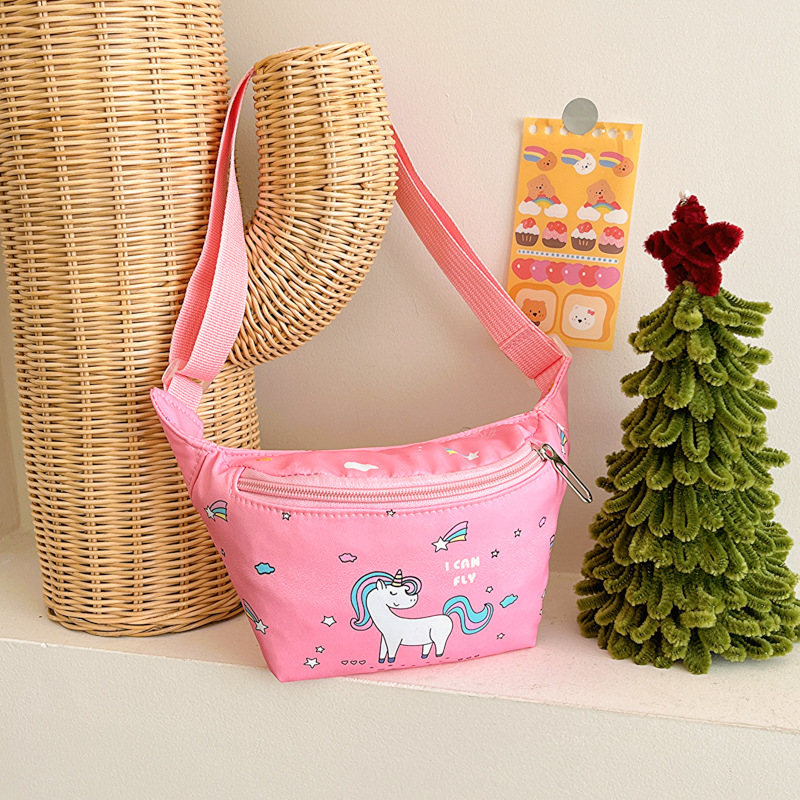 Bolsas de niños al por mayor transfronterizas de dibujos animados dinosaurios unicornios bolsas de pecho para niñas nuevas lindas bolsas de cintura para bebés