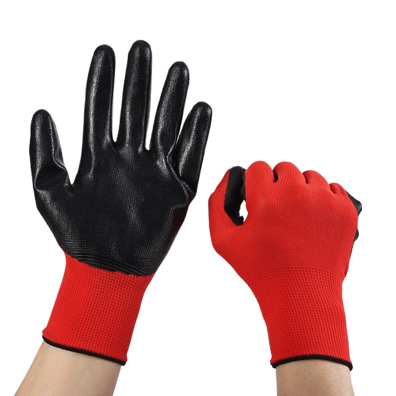 13 guantes de protección laboral de nitrilo de aguja, comercio exterior grande, personalizados, transpirables, cómodos y resistentes al desgaste, guantes de protección laboral de fábrica al por mayor