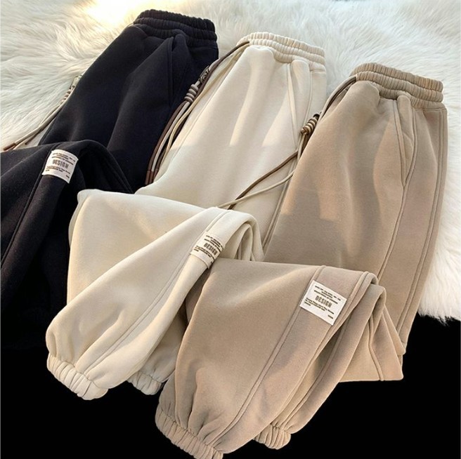 Pantalones de mm gordos para mujer 2023 más terciopelo grueso, pies sueltos, cintura elástica, deportes, pantalones harem casuales delgados, talla grande image 5