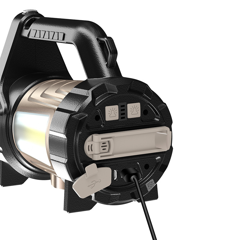 Nueva Luz de rescate de emergencia de carga USB transfronteriza generación de energía de manivela al aire libre reflector portátil LED con advertencia de bocina