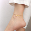 Beach brand accessory, pendant, fashionable ankle bracelet stainless steel, 750 sample gold