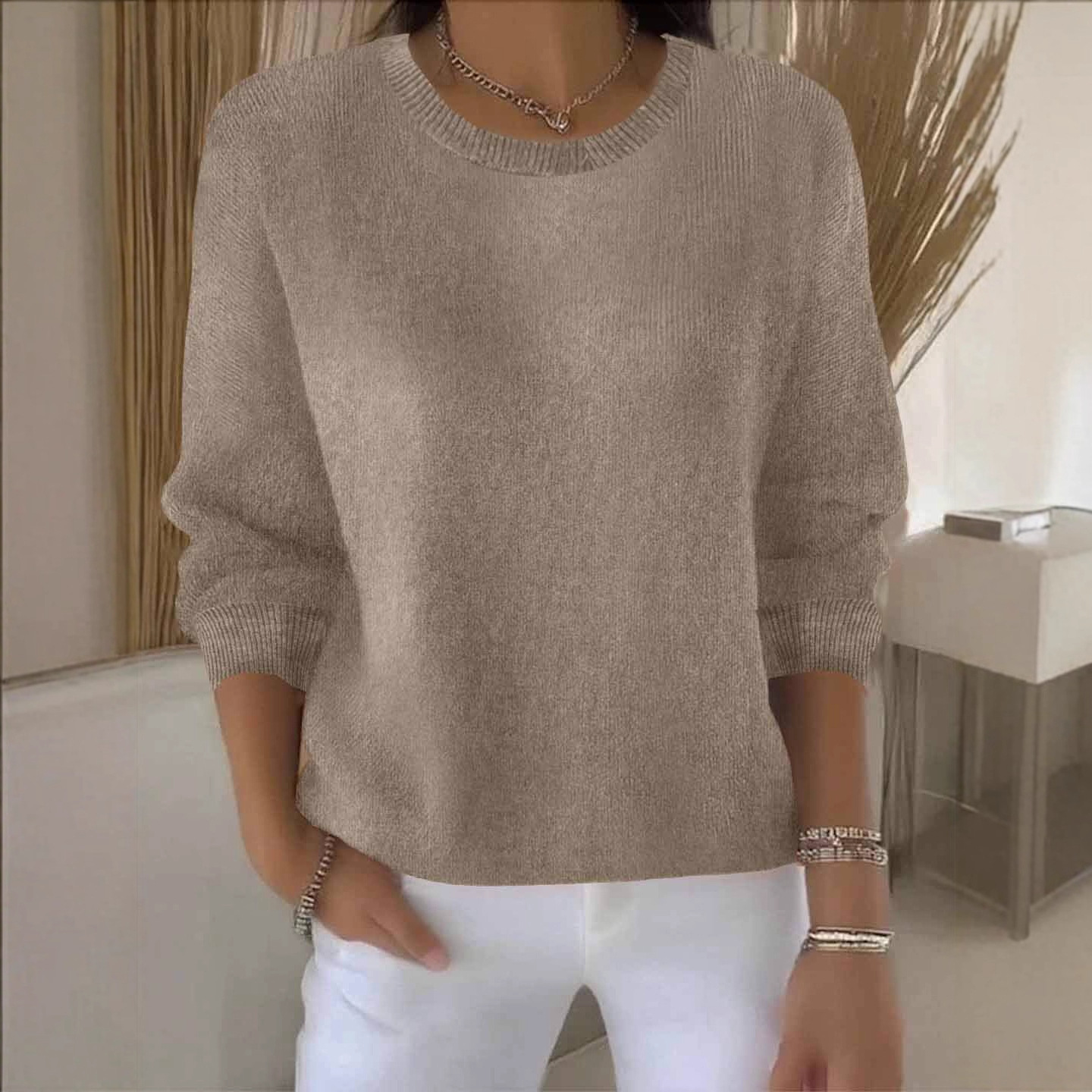2026shein Cross-border European American Independent Site Autumn And Winter Long-sleeve Solid Color Sweater_voghion.com
