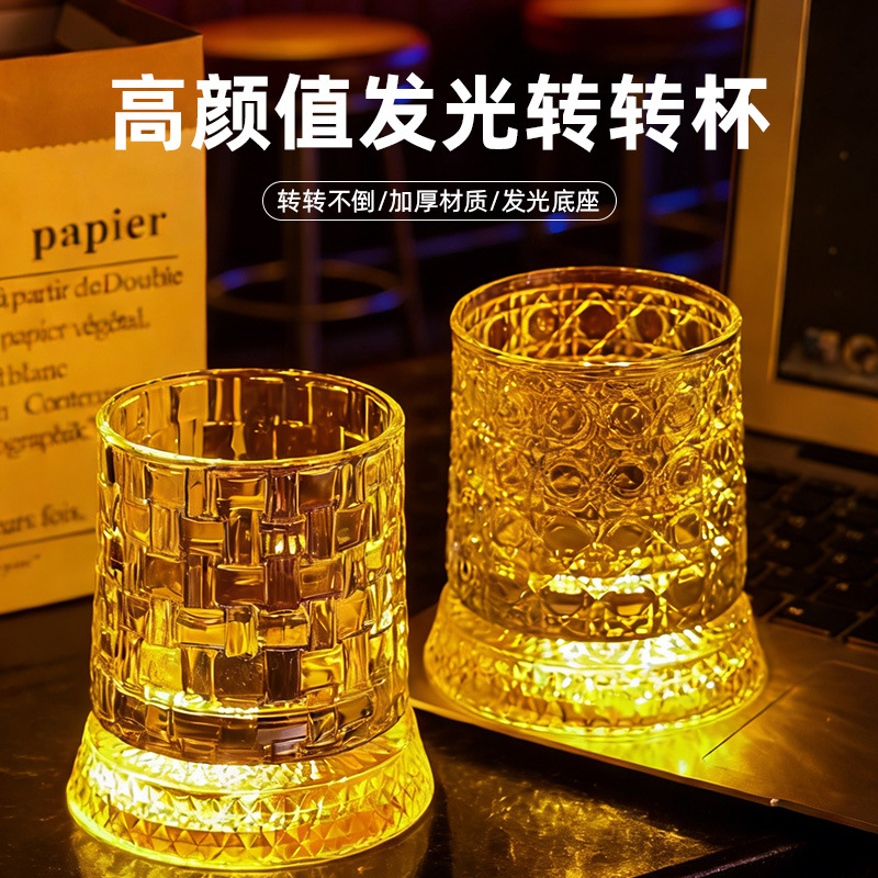 Wholesale High-Quality Whiskey Glasses for Home Use, Large-Mouth Glacier-Patterned Glass Cups, Octagonal Liquor Glasses