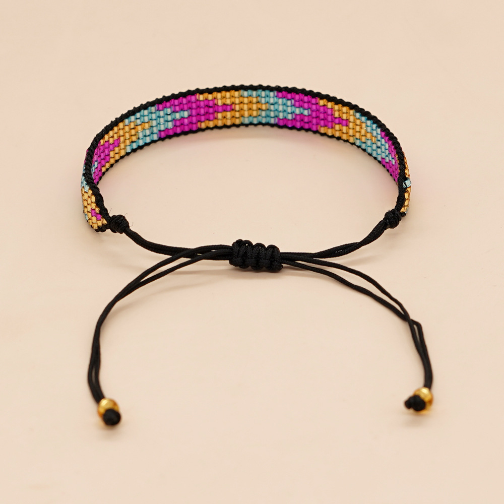 1 Piece Bohemian Color Block Rhombus glass Seed Bead rope Womenu0027S Bracelets