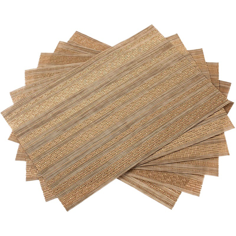 Nuevo mantel de PVC tejido a rayas fácil de cuidar estera de aislamiento de dos colores antideslizante