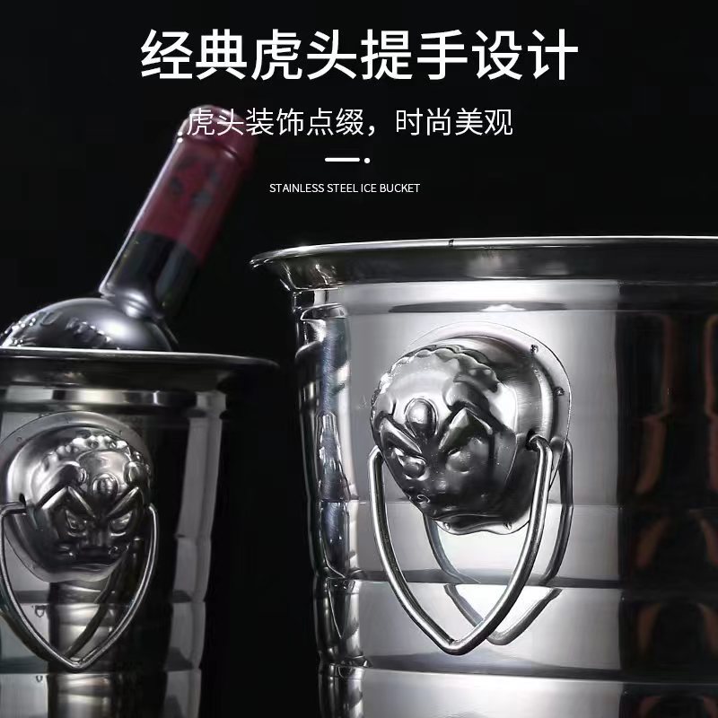 不锈钢虎头冰桶 KTV酒吧冰桶香槟桶商用专用啤酒红酒装冰块的桶用详情7