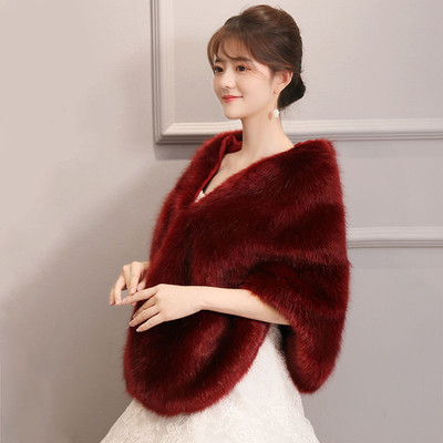 秋冬毛毛小披肩晚礼服新娘外套披风时尚保暖气质毛毛围巾特价批发|ms