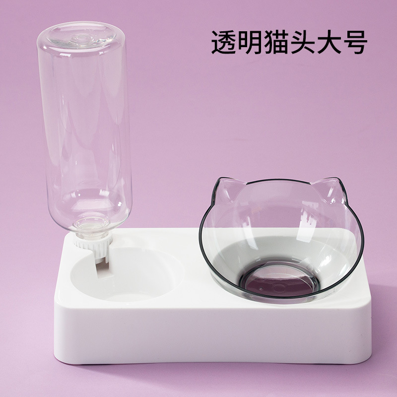 Transfronterizo nuevo pez pequeño estanque de loto gato tazón de acero inoxidable doble tazón de peluche perro tazón de fuente de alimentación para mascotas tazón de arroz suministros