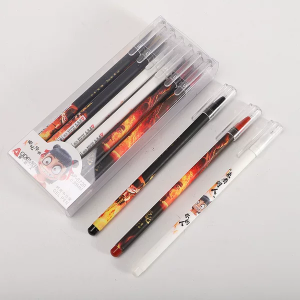 Gel Pen 1 Box of 12 Odyside Student Cartoon Boxed Needle Tube Gel Pen Carbon Black Crystal Blue Pen