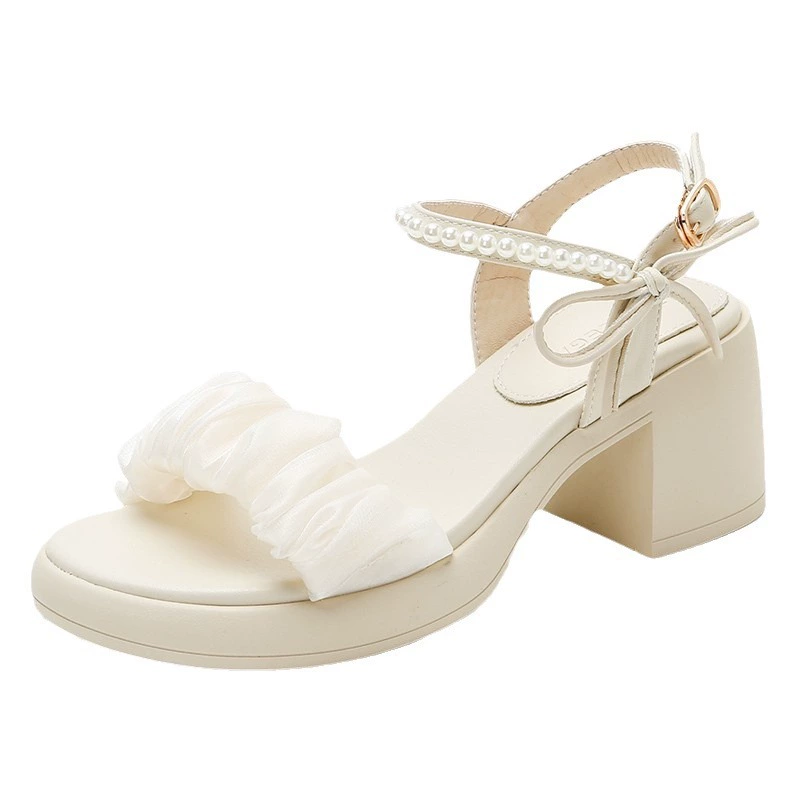 Summer universal sandals high heels, footwear, ankle bracelet, shoes, 2024 years, simple and elegant design