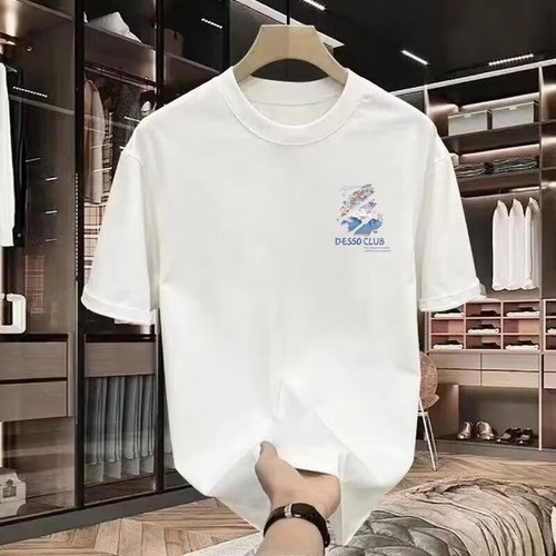 2025 New Hot Semi-Shirt Casual High-End Men's Short-Sleeve T-Shirt Summer Pure Cotton T-Shirt Trend Brand Versatile Top T