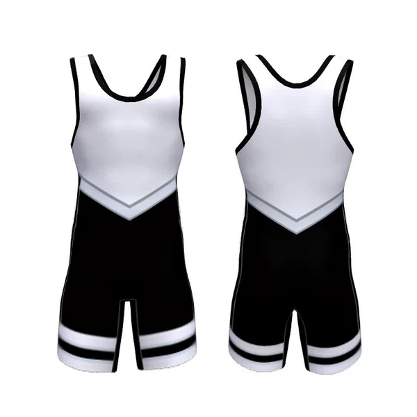 Men's One-Piece Wrestling Suit, Thickened Weightlifting Short-Sleeve Men's Free-Style Vest, Full-Body Sublimation Print Mma