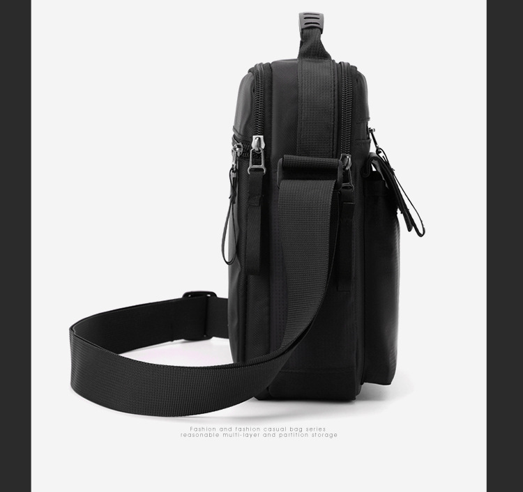 Men's large-capacity bag, nylon fabric single-shoulder bag, new business commuting crossbody bag, vertical small bag, hand-held men's bag undefined