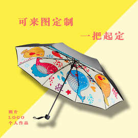 新款来图制作DIY个性图片图案LOGO照片动漫遮阳伞制作伞架晴雨伞