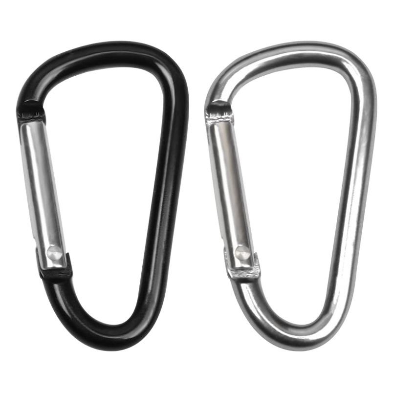All-Black D-Shaped Flat Carabiner Aluminum Alloy Spring Quick-Hook Backpack Luggage Hook Factory Direct Delivery Can Be Engraved with Logo