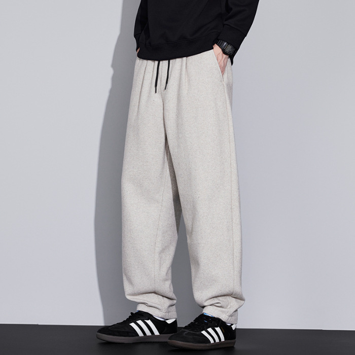 2025 nuevo otoño japonés vintage lana casual pantalones en forma de hombre sueltos estilo americano