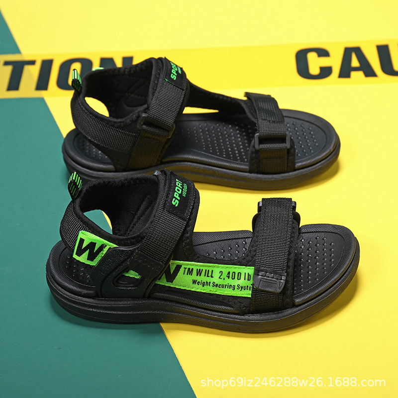 Sandalias para niños de verano, zapatos de playa antideslizantes para niños pequeños, niños con dedos expuestos, marea transpirable