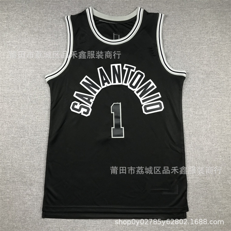 San antonio spurs馬刺隊文班亜馬wembanyamaユニフォーム刺繍バスケットボール服