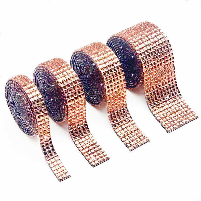 Pegatinas decorativas de diamantes de imitación Adhesivo de fusión en caliente Pegamento trasero de diamantes de perforación en caliente Cinta de diamantes de imitación autoadhesiva Pegatinas de diamantes de bricolaje creativas Accesorios de joyería Tela de diamantes de imitación