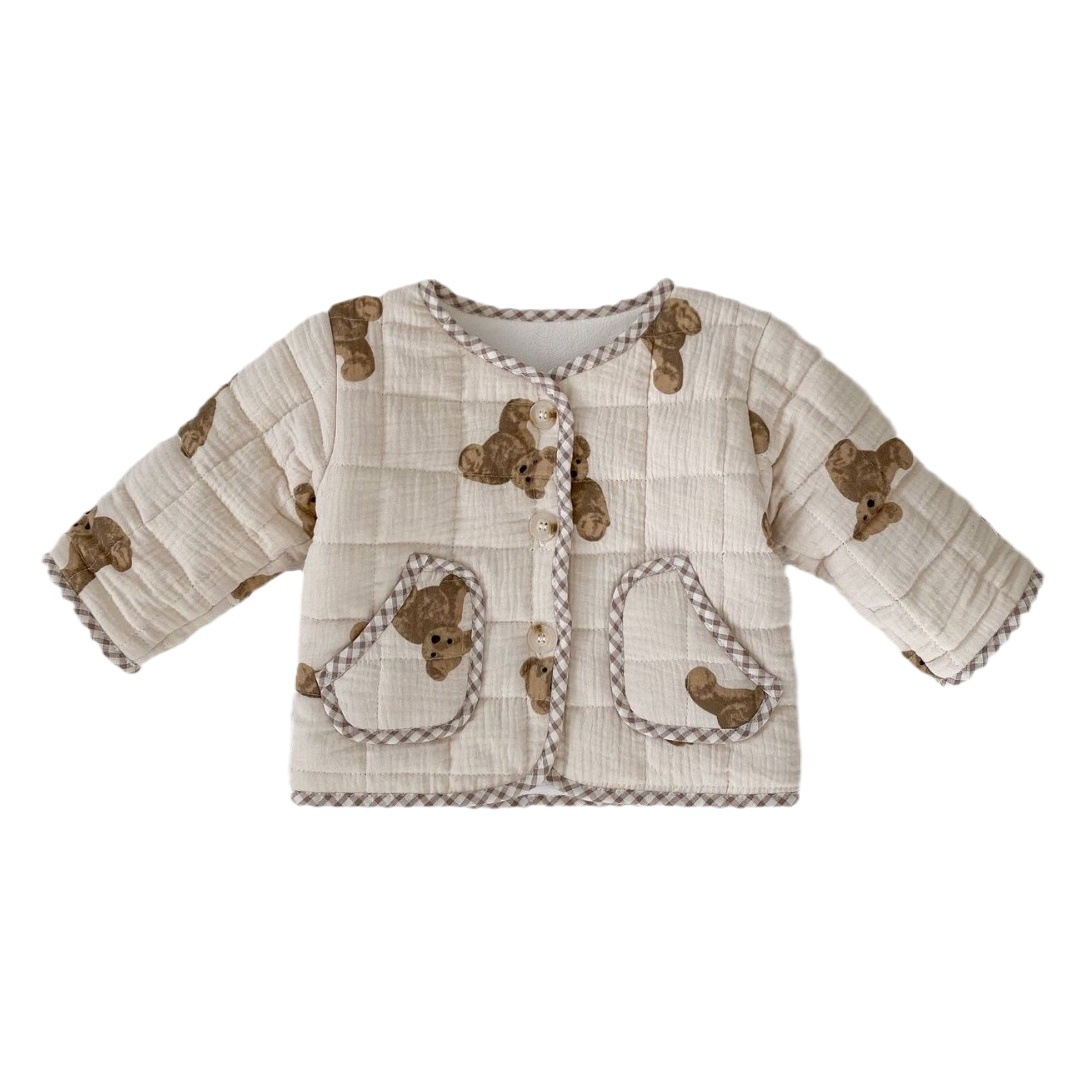2023 Otoño e Invierno Nuevo bebé Chaqueta acolchada de algodón para niños engrosada Chaqueta acolchada de algodón a cuadros chaqueta acolchada de algodón cálido invierno Abrigo acolchado de algodón para hombres