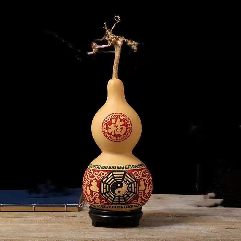 天然中号葫芦雕刻福禄寿喜财八卦招财进宝等多种图案批发价格低廉