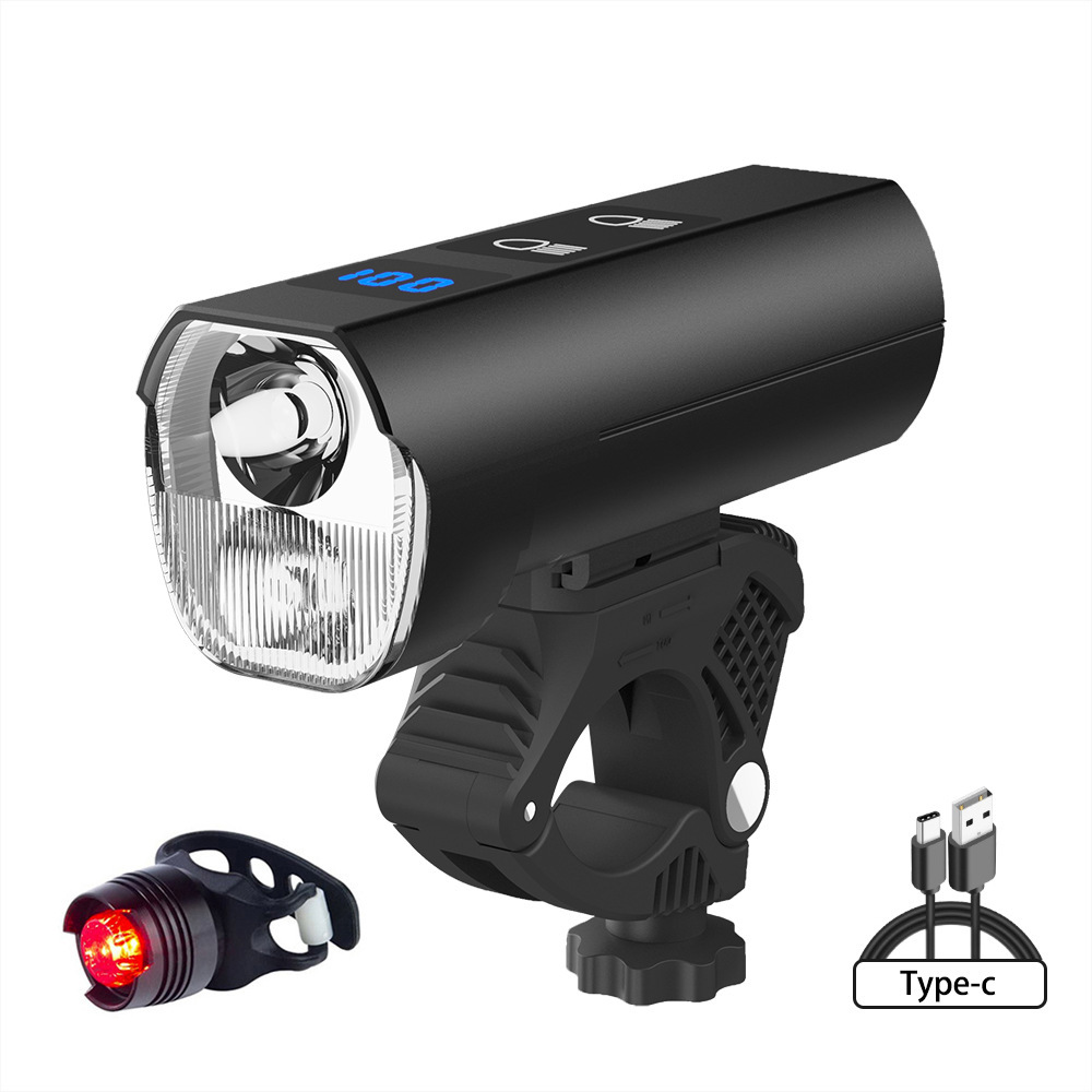 亚马逊新款自行车灯远近光调节USB充电骑行灯山地车灯配件