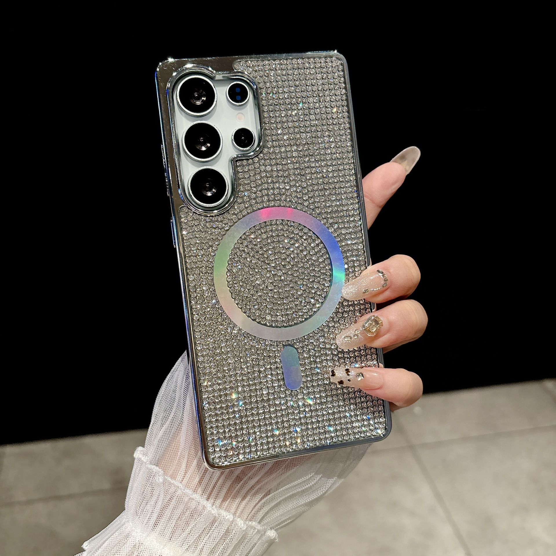 Coque De Protection Magnétique À Strass Pour Samsung S24 Ultra_voghion.com