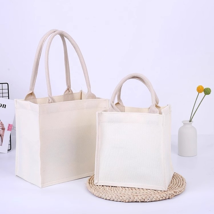 Bolsas de lino personalizadas logotipo bolsas de compras de yute bolsas de mano de gran capacidad publicidad bolsas de regalo bolsas de lona personalizadas