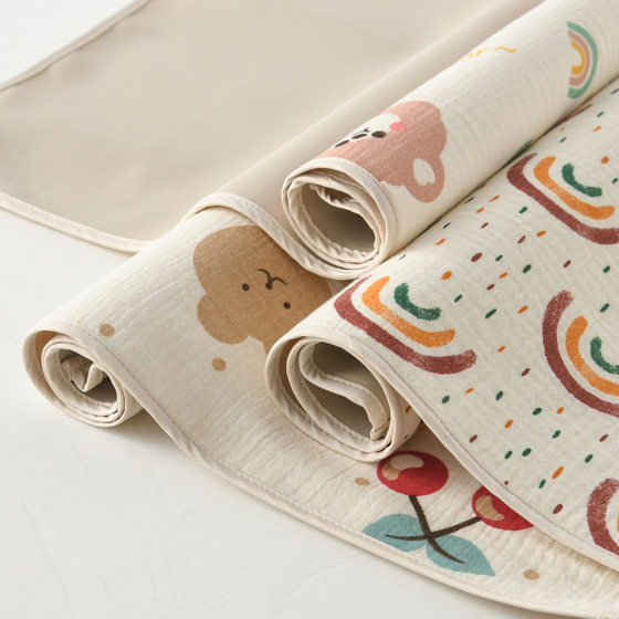 Korean-style children's double-sided diaper pad waterproof diaper pad baby super soft PU pure cotton dual-use diaper pad washable bed diaper pad