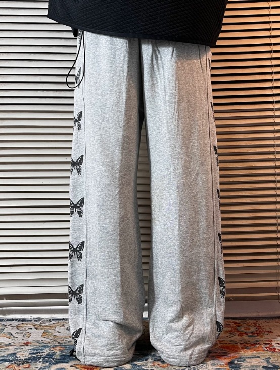 Transfronterizo americano marca de moda de otoño mariposa impresa pantalones casuales sueltos pantalones deportivos para mujeres
