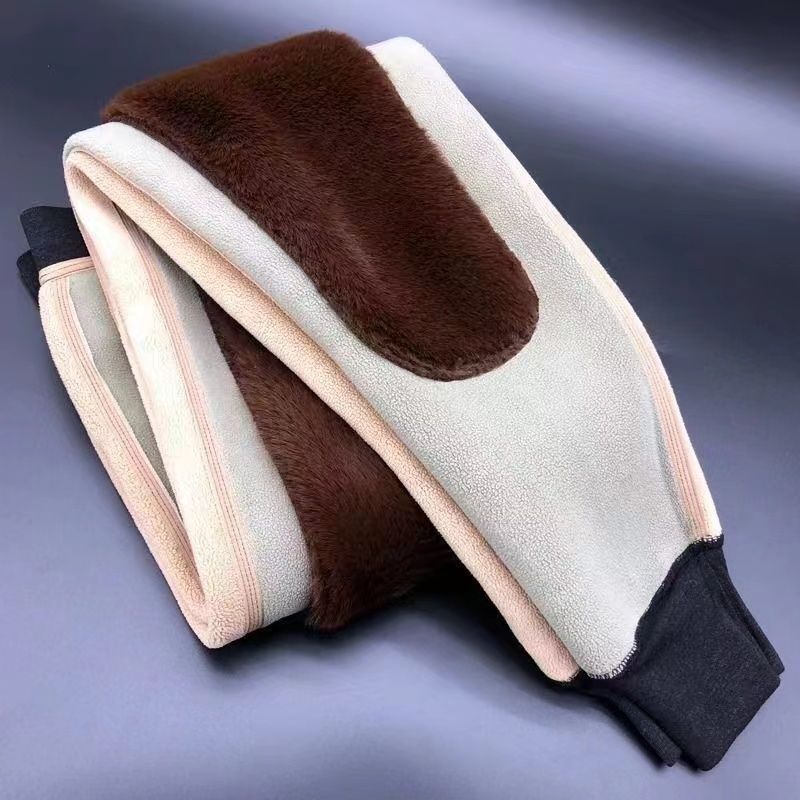 [Authentic] Men's Cashmere Thermal Pants Winter Thickeneded Velvet Cotton Pants Slim High Waist Large Size Knee Pads Wool Pants