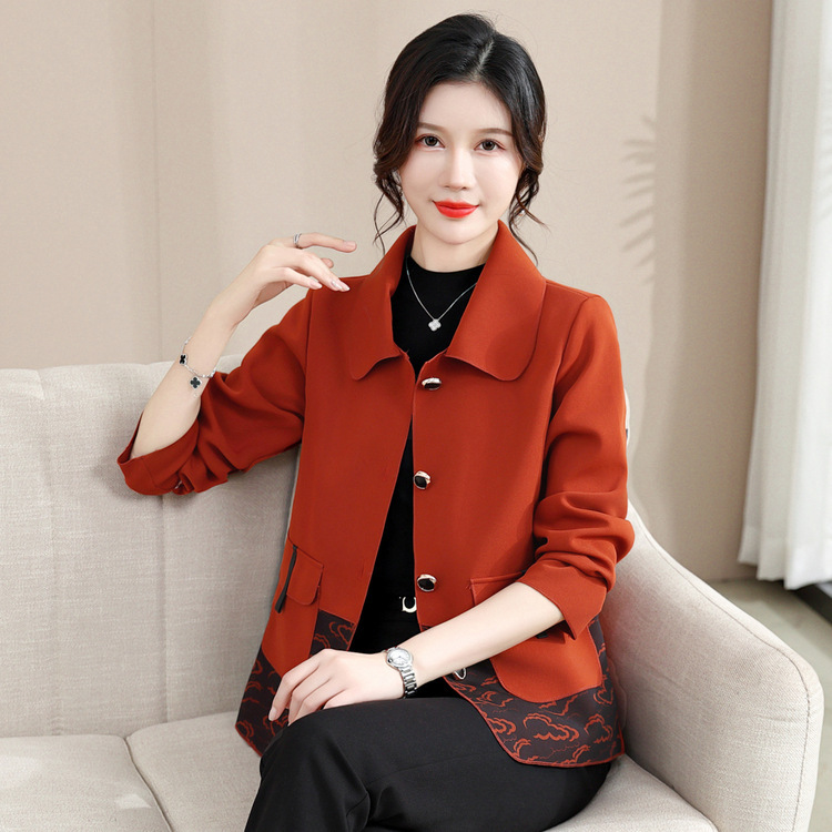 妈妈秋装外套2025新款中年女洋气风衣短款中老年女装春秋夹克上衣|undefined
