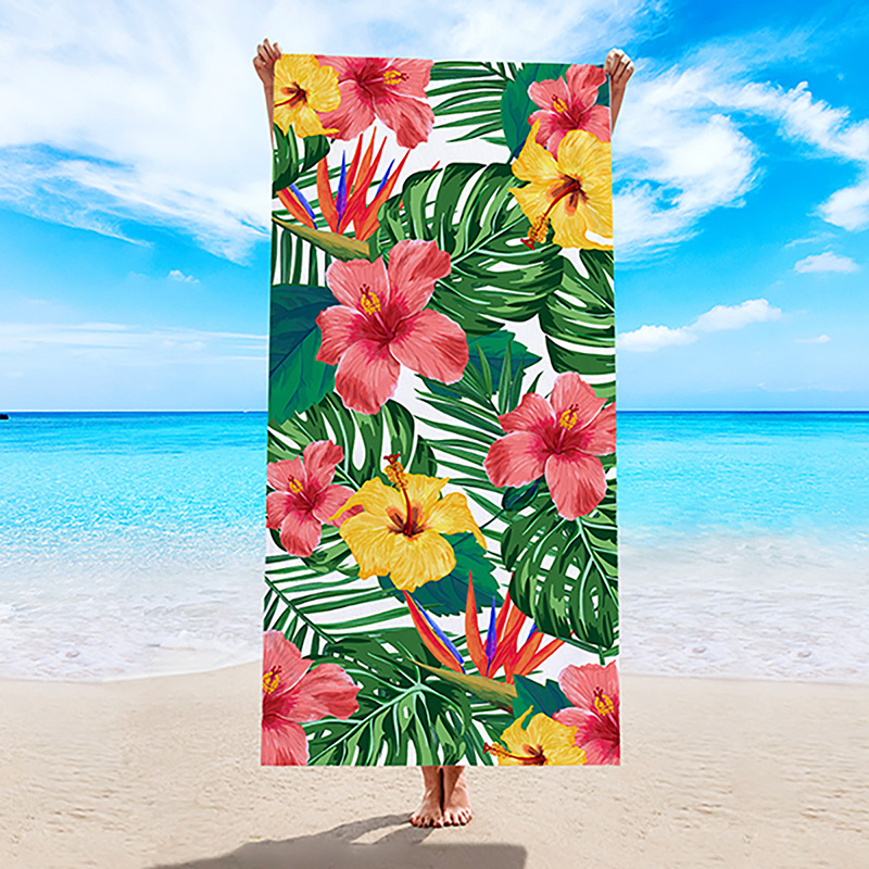 Toalla de playa transfronteriza, toalla de secado rápido, toalla de baño de microfibra, comercio exterior, Amazon, chal de natación con estampado digital europeo y americano