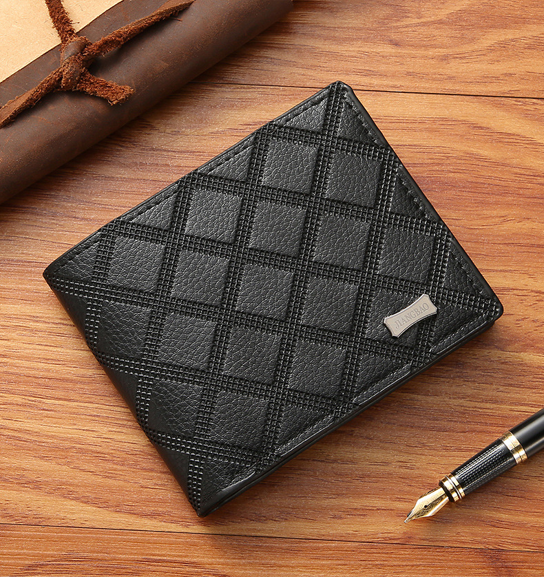 Men's Lingge Pu Leather Open Wallets display picture 5