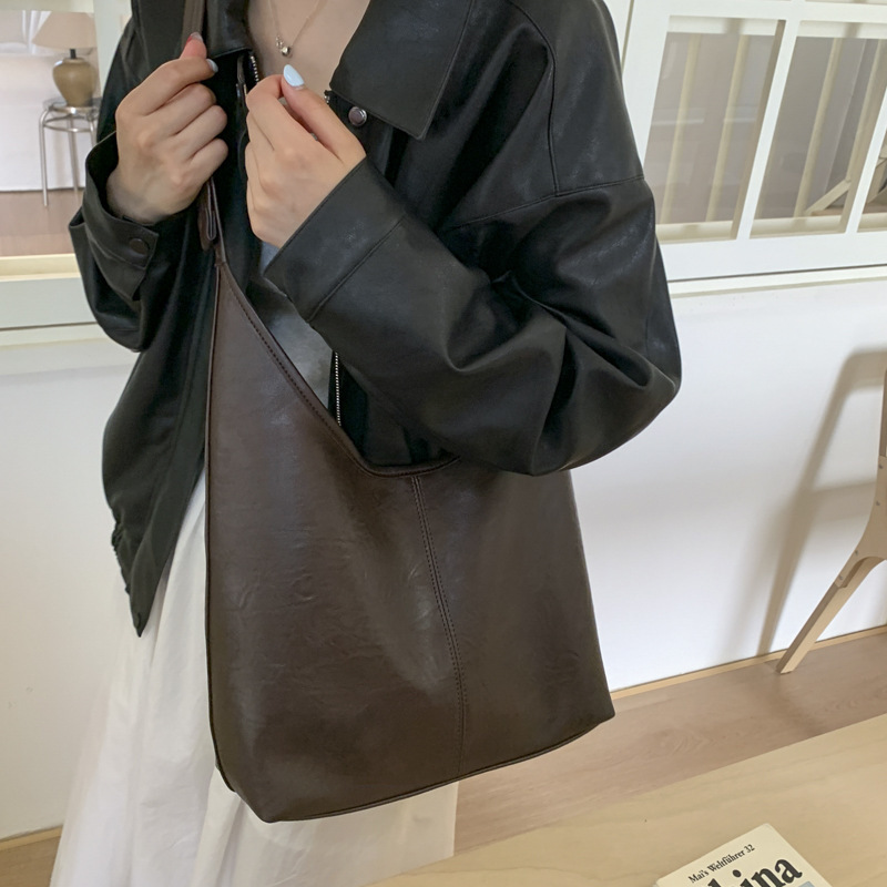 大容量包包女2025秋冬新款简约软皮单肩腋下包复古通勤斜挎子母包|undefined