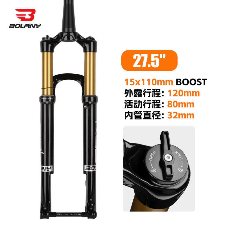 BOLANY后桥气压避震前叉32管boost桶轴110叉款山地车桶轴前叉|undefined