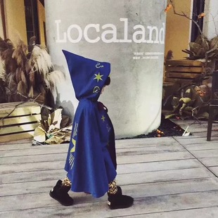 Halloween Kidsren's Costumes for Boys and Girls Cloak Cloak Cosplay Magician Wizard Kindergarten Party Performance