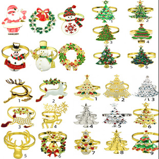 001 in stock Hotel Banquet Table Two-leaf Grass Napkin Ring Napkin Ring Napkin Buckle Cuskin Ring Wedding Christmas