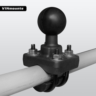 Three-proof flat ball head bracket compatible with 12-31mm round tube 1.5-inch ball head double U-shaped bolt hoop base