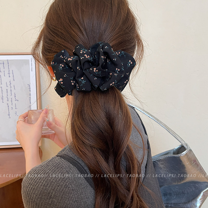 45# black floral banana clip-11cm