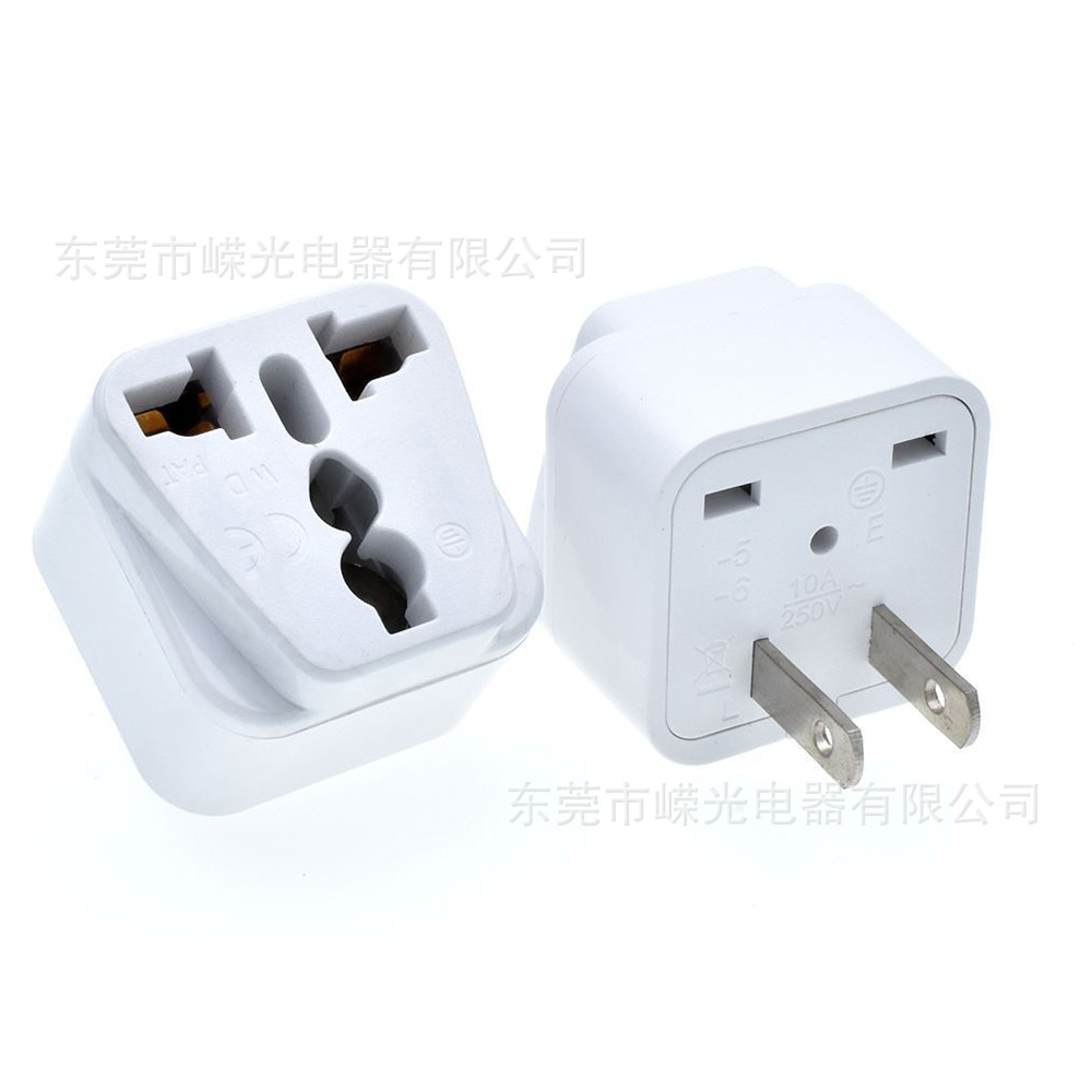 WD-6日规2扁转换插头日本插头转换器美标2脚插头台湾日式扁插