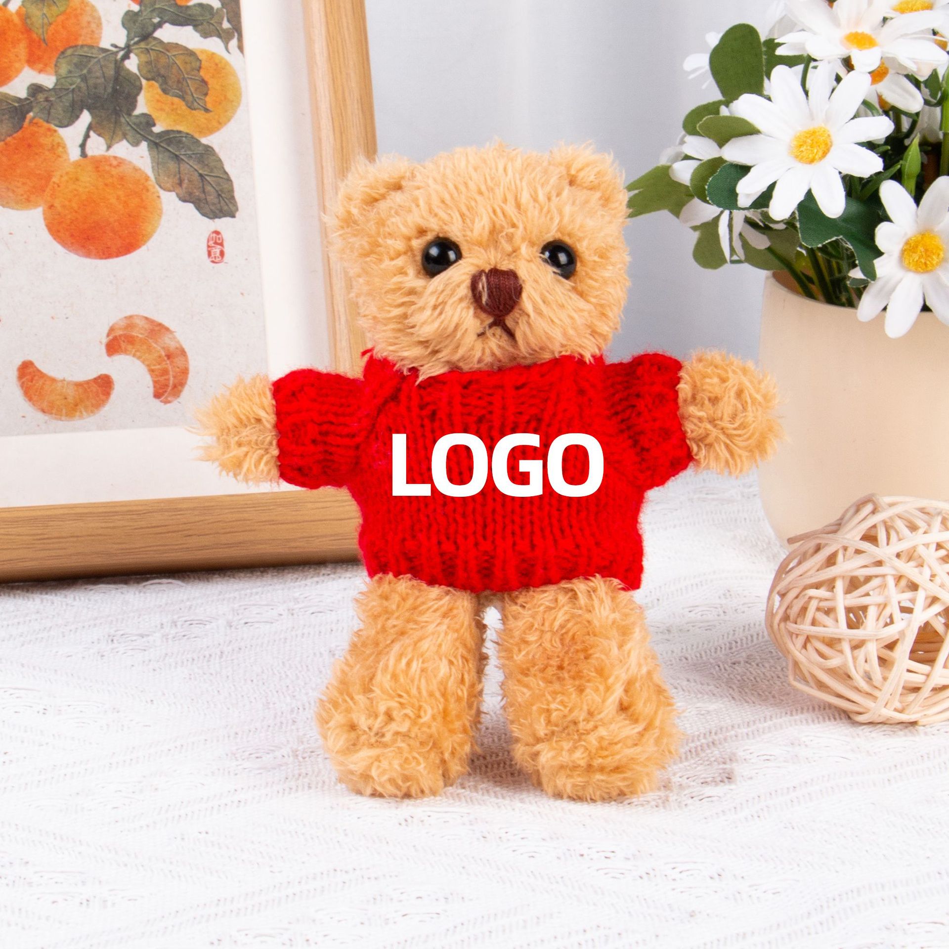 Teddy Bear Keychain Colgante Bolsa accesorios de ropa impresa LOGO vestido Teddy Teddy Doll juguetes de peluche