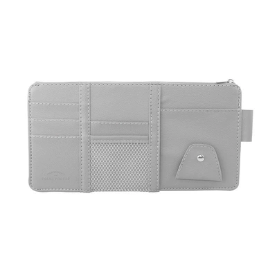 Car Glasses Clip/Bill Clip Glasses Holder, Zipper Car Bill - gray
