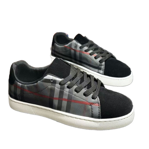 Autumn/Winter Rainbow Grid Men's Shoes New Arrival Men's Low-top Leather Surface Trendy Youth Casual Platform Shoes