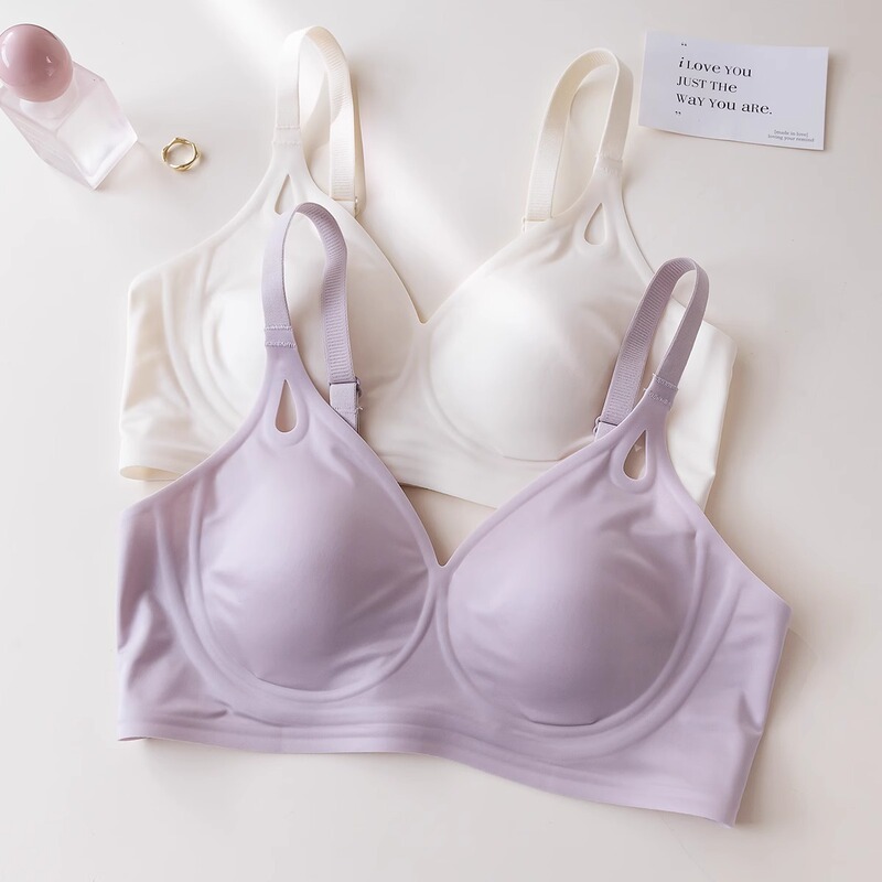 Slimming and Cooling Bra, Women's Summer Thin Seamless Bra for Large Busts, Anti-Sagging, Jelly Breathable Ice Silk Bra