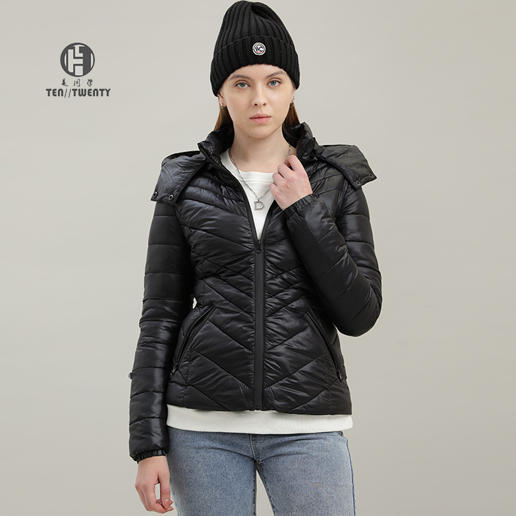 Chaqueta Acolchada con Capucha para Mujer de Poliéster
