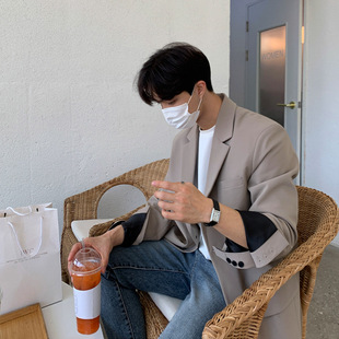 MYQ Spring and Autumn High-end Sense Small Suit Men's Loose Korean Style Fashionable Single West Jacket Fried Street Casual Suit