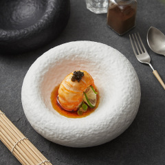 創意陶磁器二重保温盤ホテルの特色デザートプレート高級感レストラン食器冷菜プレートスーププレート